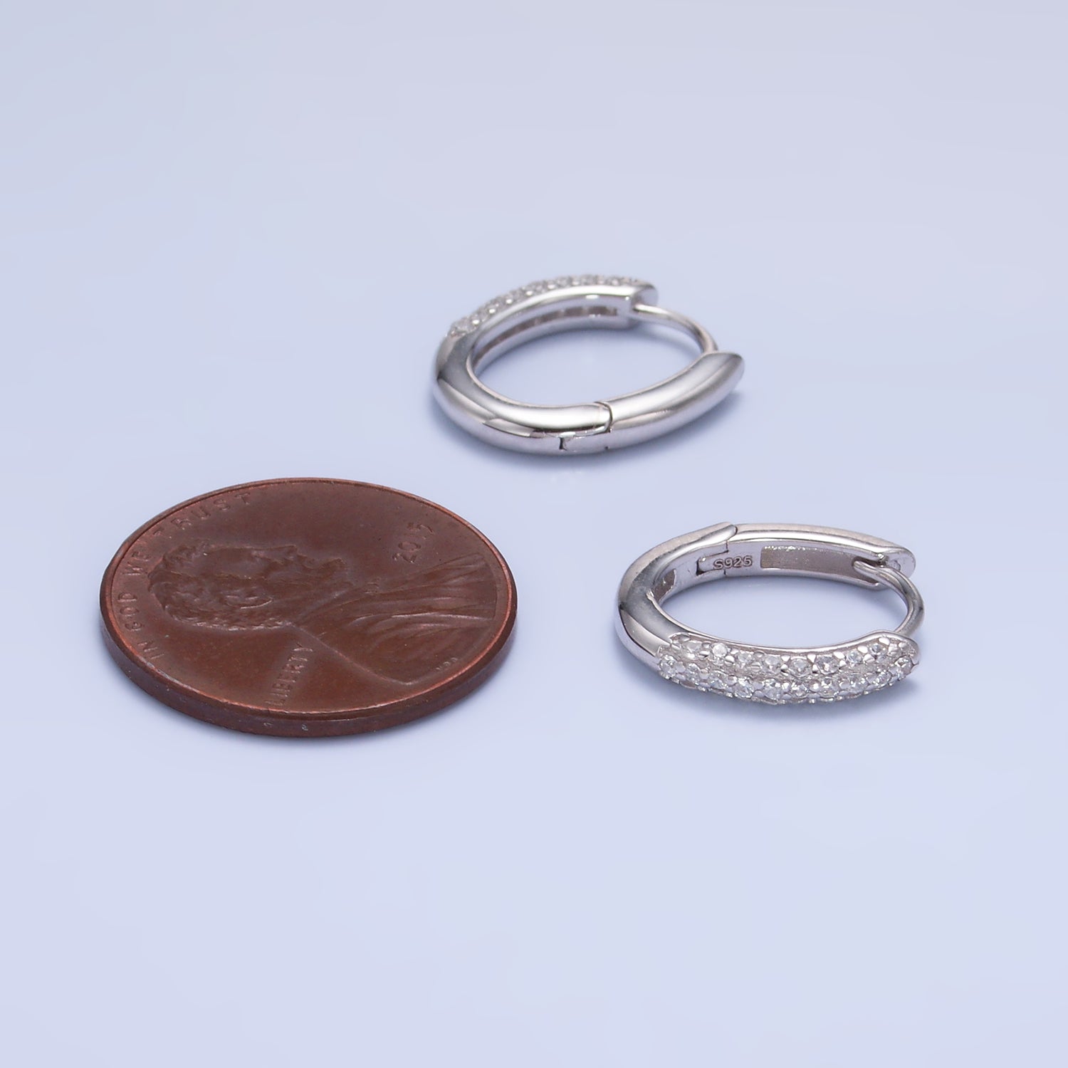 Dainty Sterling Silver CZ Mini Huggies ✦ EA-SL581