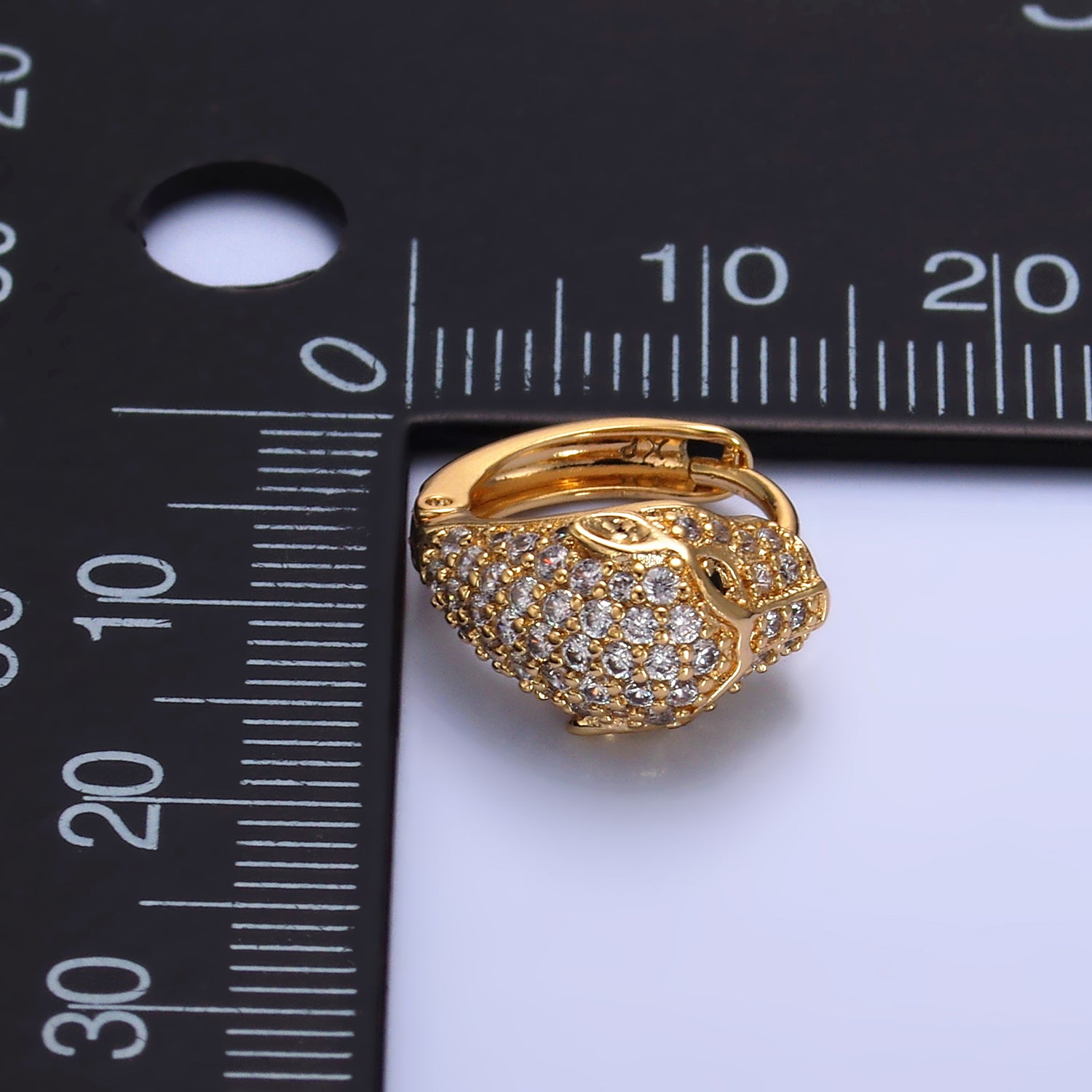 Gold Classic Gold CZ Animal Huggies Earring-00169