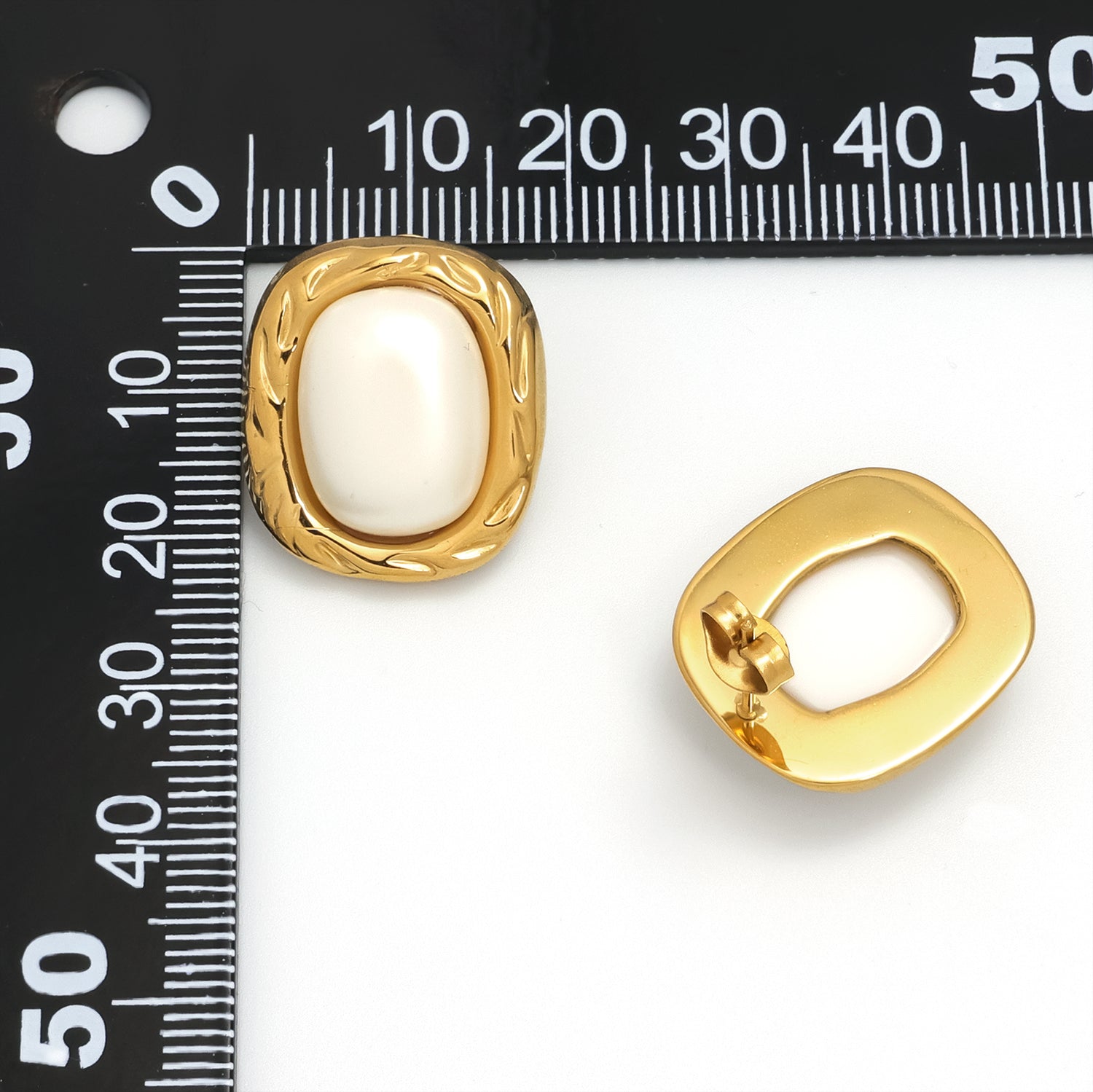 Gold Minimalist or Silver Stainless Steel Pearl Classic Studs Earring-00023 Earring-00024