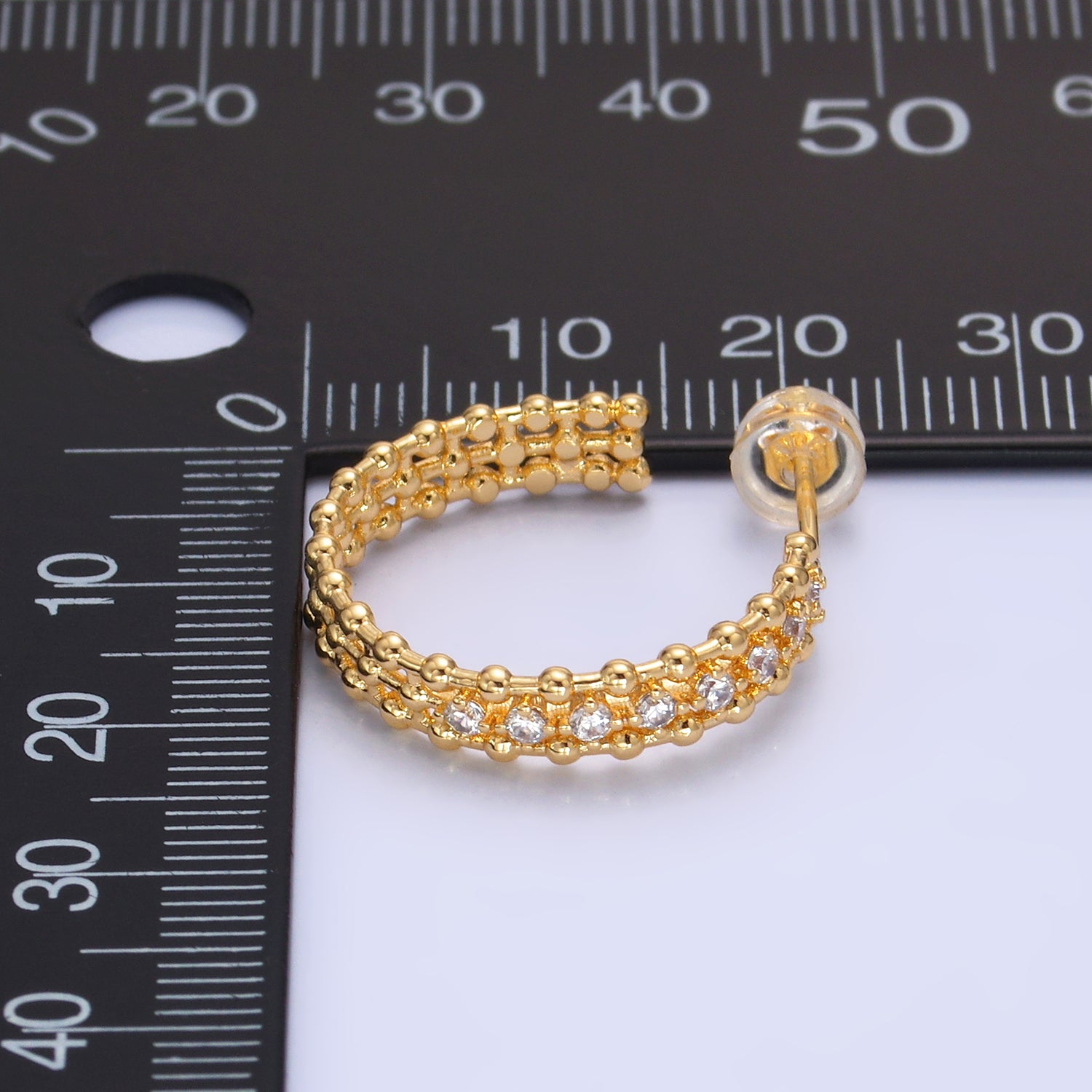Gold Chic Gold CZ Statement Hoops Earring-00233