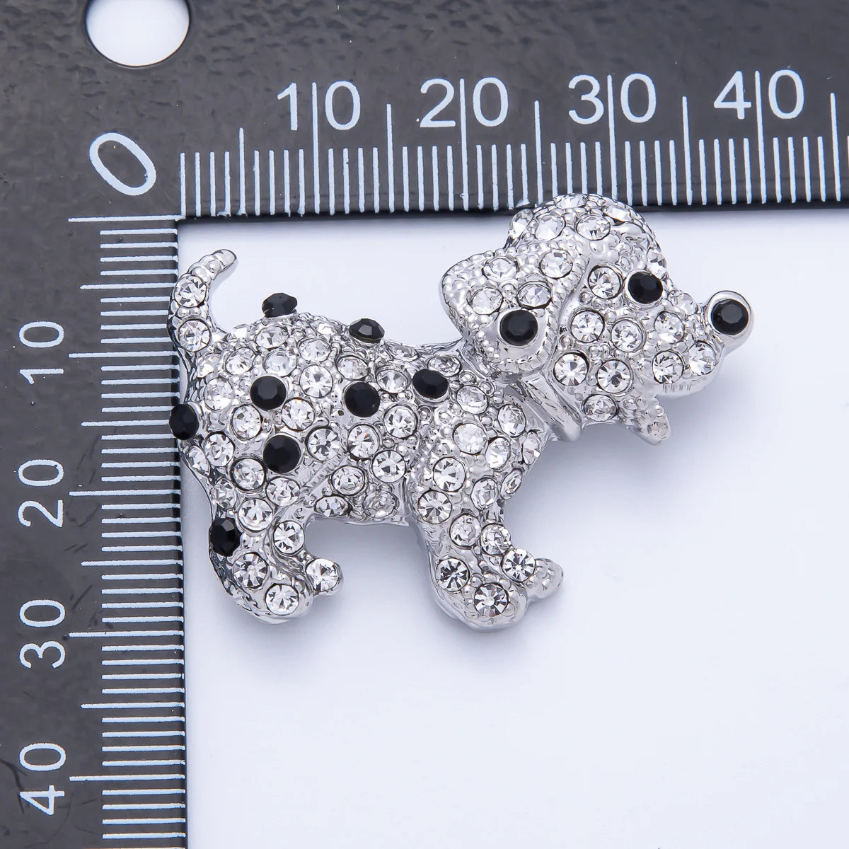 Micro Paved CZ Dalmatian Puppy Dog Pet Brooch Pin BH-21BH015