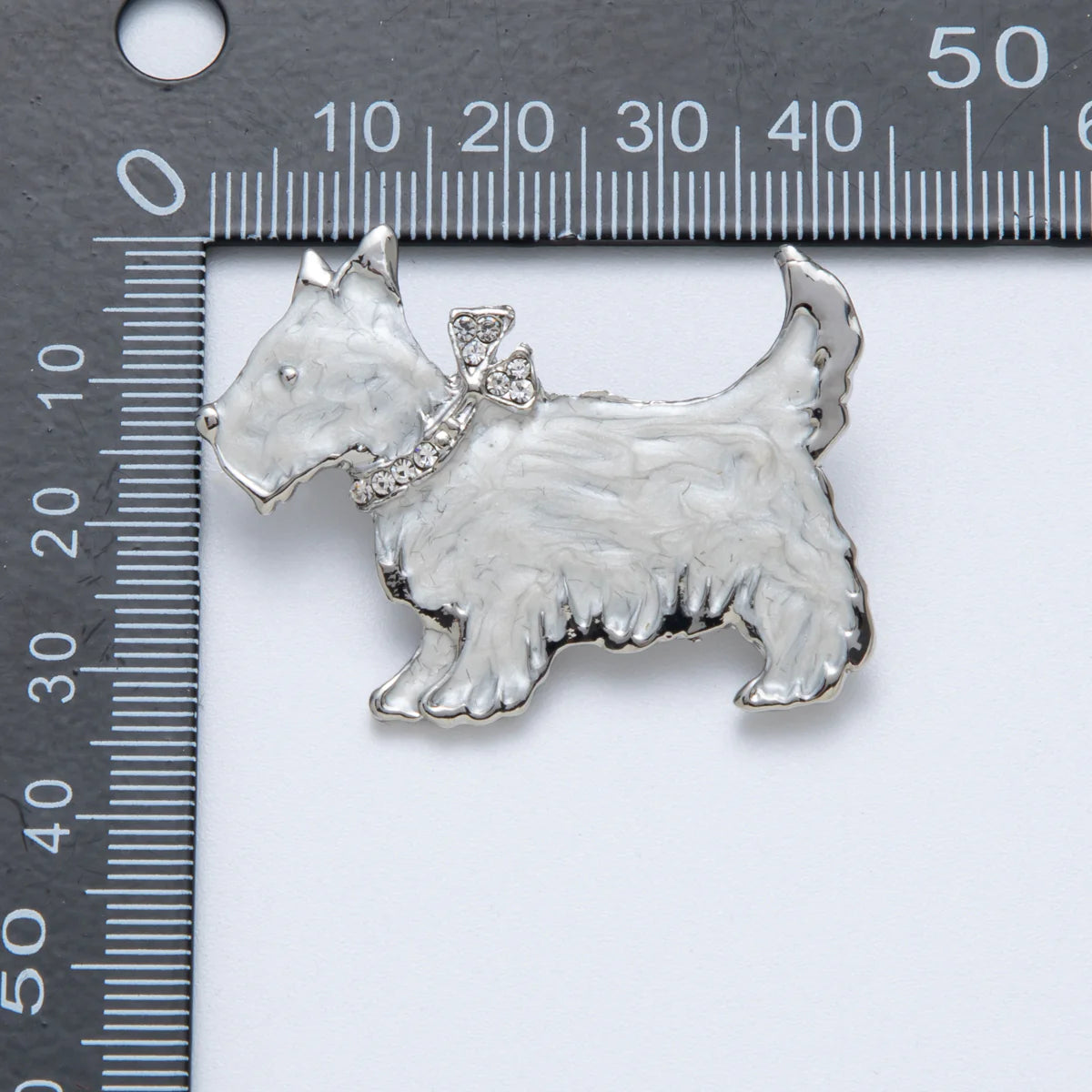 Schnauzer Metallic Grey Enamel Pin Brooch BH-21BH094
