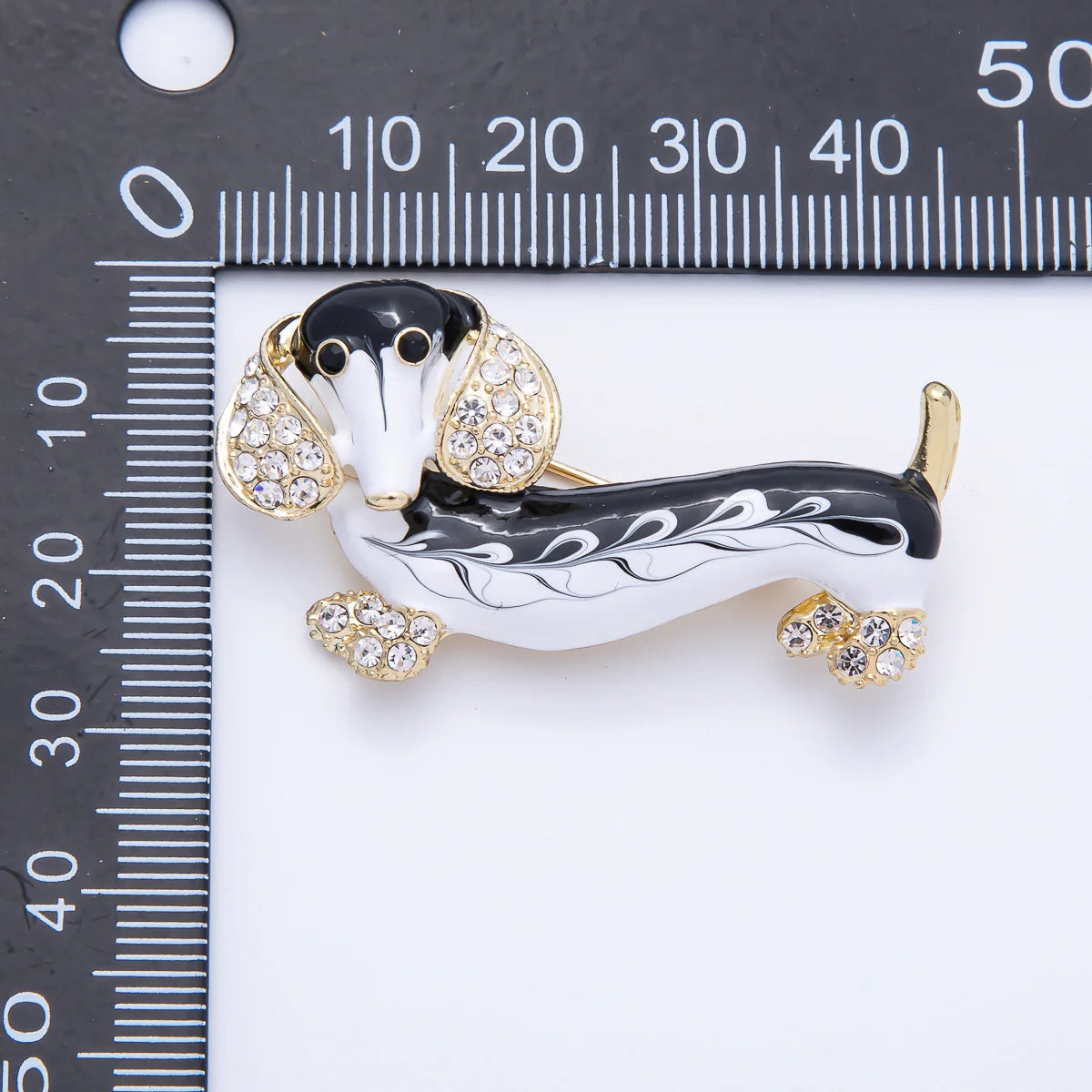 Micro Paved CZ Dachshund Wiener Dog Puppy Pet Brooch Pin BH-21BH014