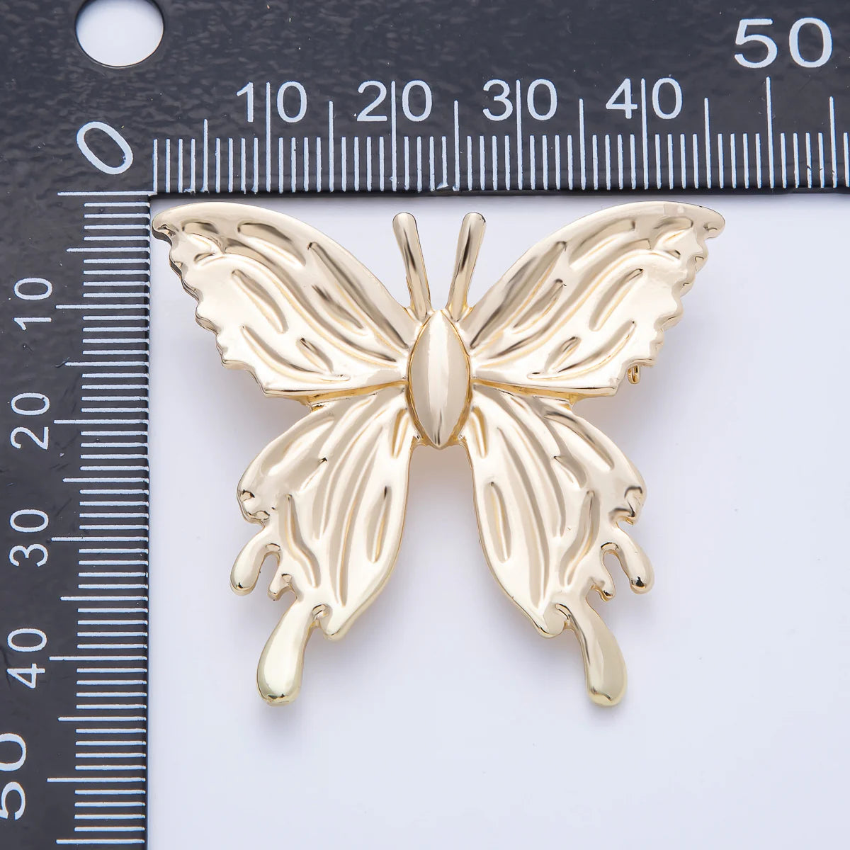 Jumbo Gold Textured Butterfly Brooch Pin BH-21BH090