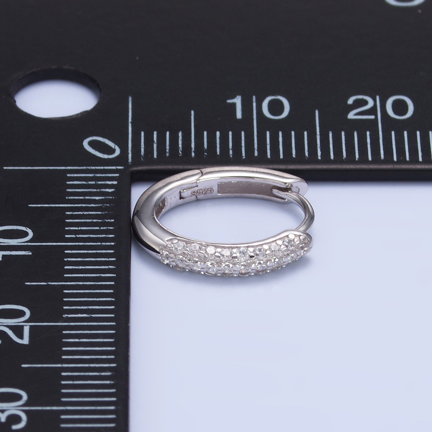 Dainty Sterling Silver CZ Mini Huggies ✦ EA-SL581