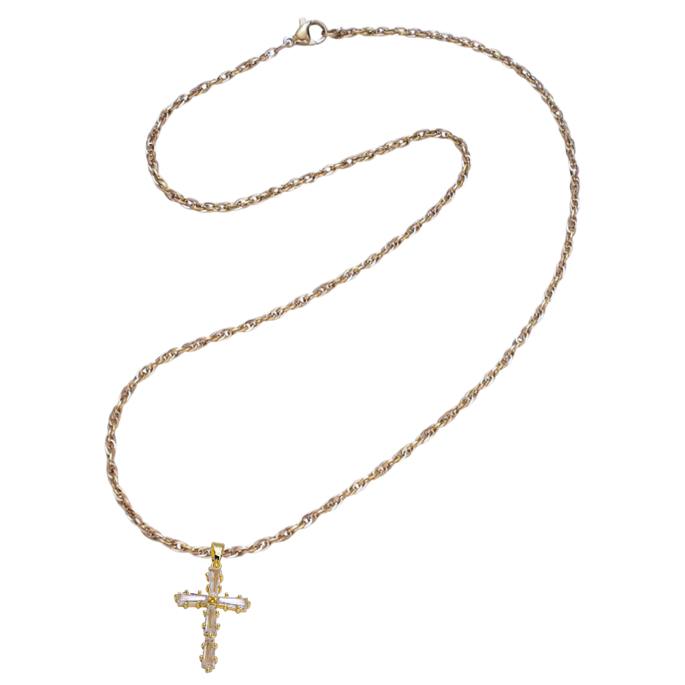 Dainty Singapore chain Necklace with cross pendant NC-SJ2155