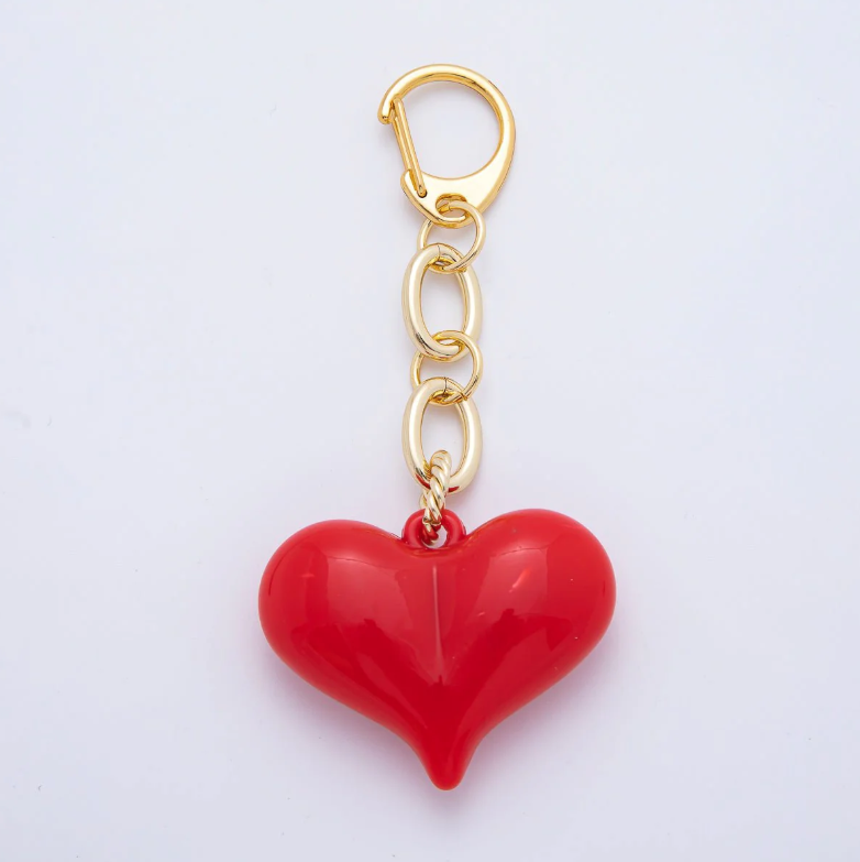 Red Chubby Heart Twisted Cable Chain Drop ✦ BC-21WB127R
