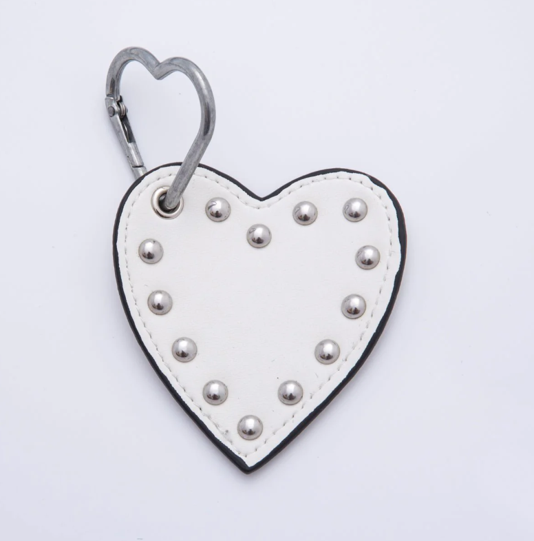 White Heart Stud Bag Charm ✦ BC-21WB088