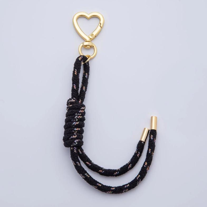 Black Tweed Cord Heart ✦ BC-21WB170