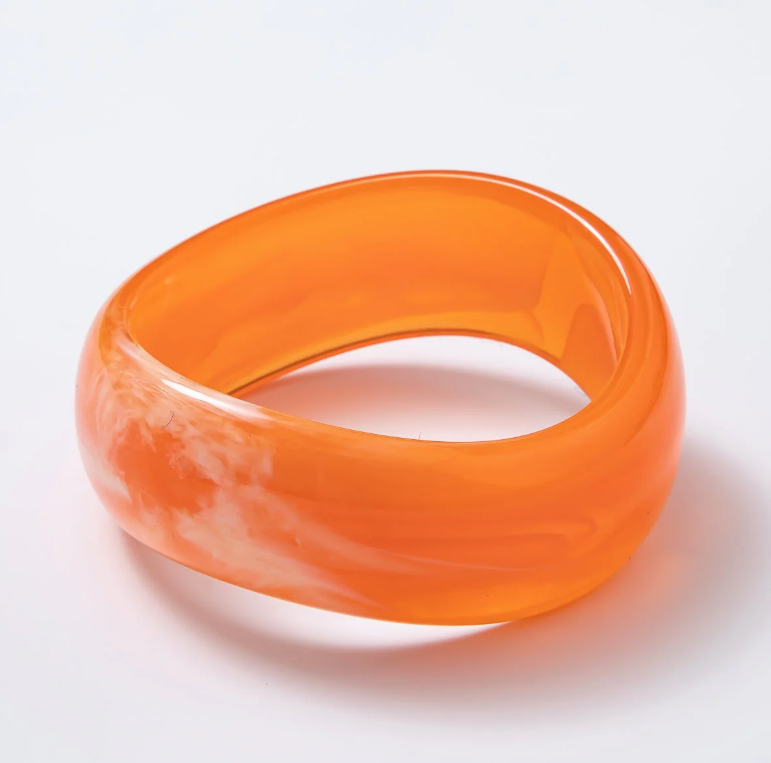 Solid Resin Acrylic Geometric Wide Bangle ✦  BA-21WA3384 - BA-21WA3393