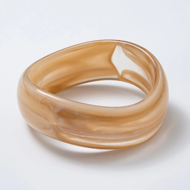 Solid Resin Acrylic Geometric Wide Bangle ✦  BA-21WA3384 - BA-21WA3393