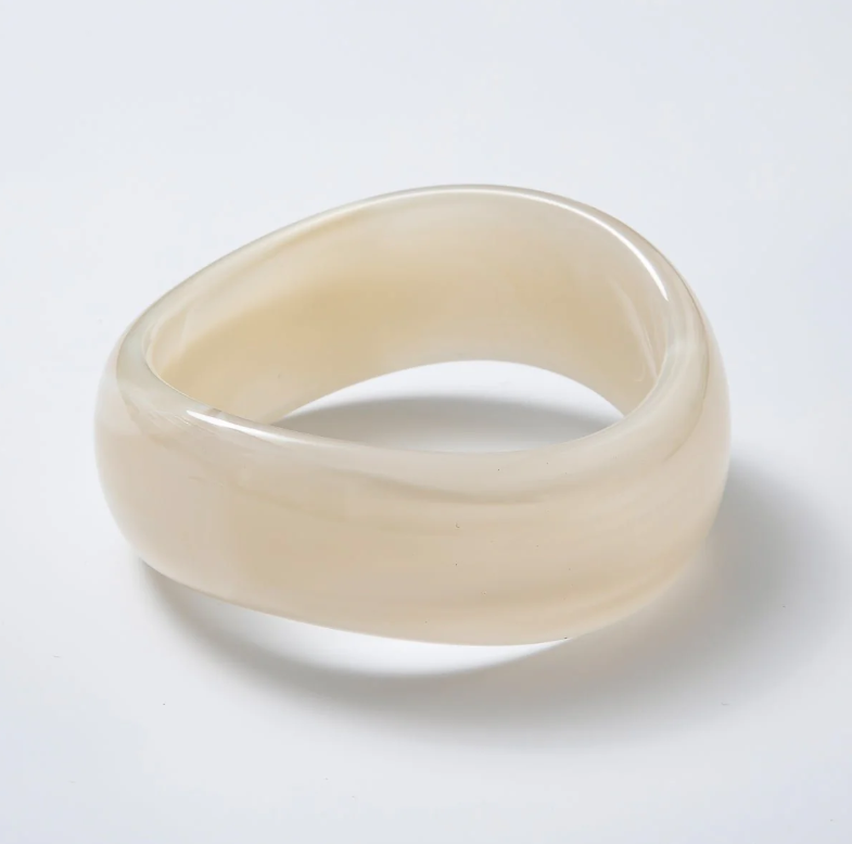 Solid Resin Acrylic Geometric Wide Bangle ✦  * BA-21WA3388D *