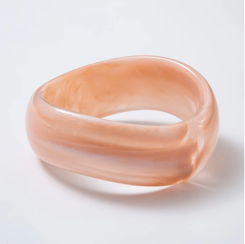 Solid Resin Acrylic Geometric Wide Bangle ✦  BA-21WA3384 - BA-21WA3393