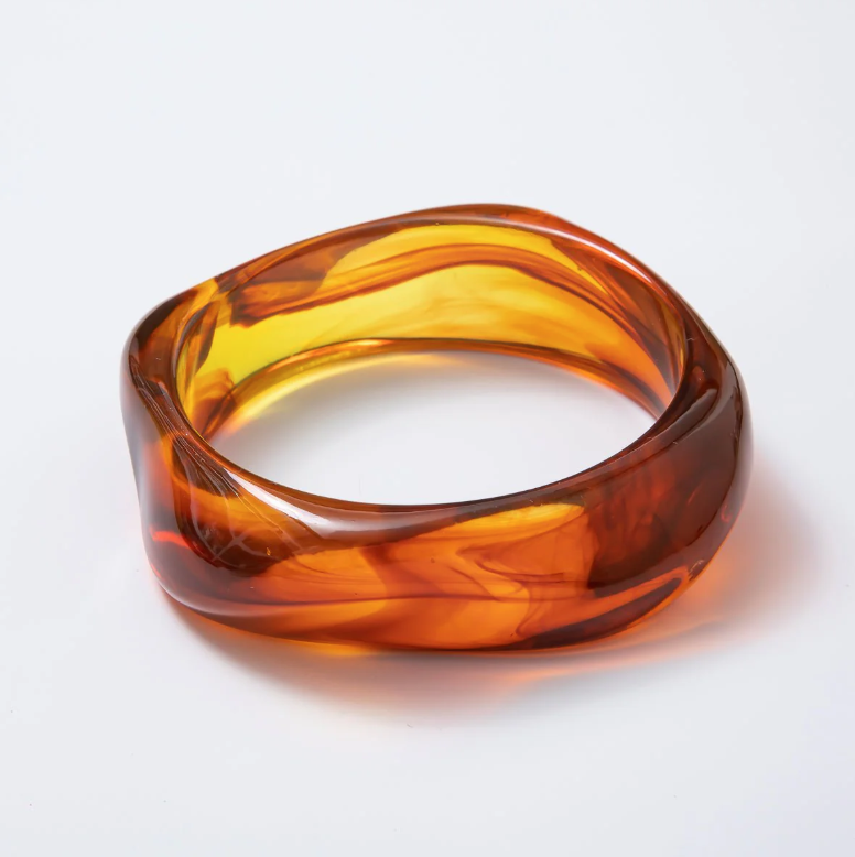 Solid Marble Resin Acrylic Wide Sculpted Geometric Bangle ✦ BA-21WA3416 - BA21WA3427