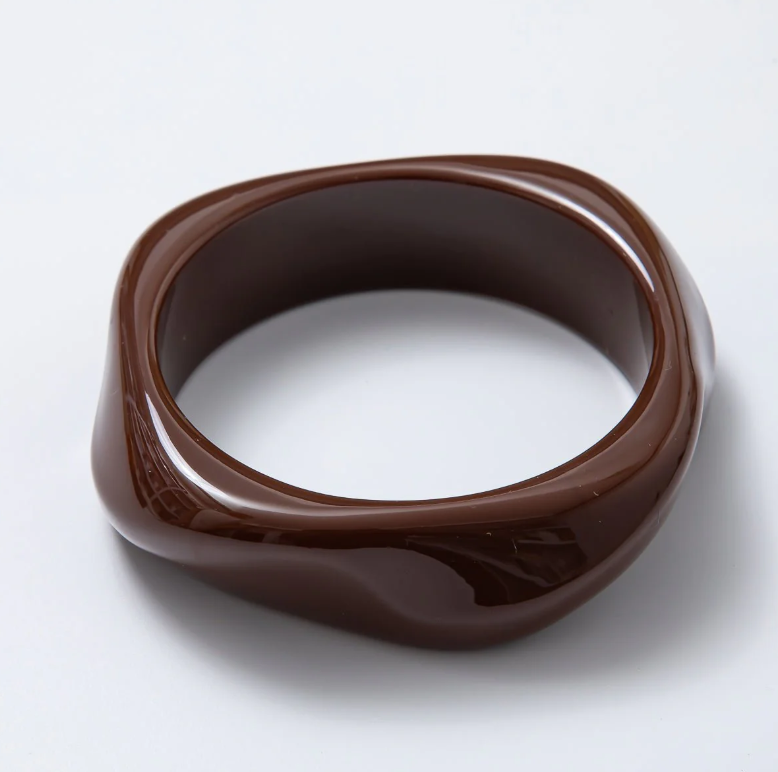 Solid Marble Resin Acrylic Wide Sculpted Geometric Bangle ✦ BA-21WA3416 - BA21WA3427