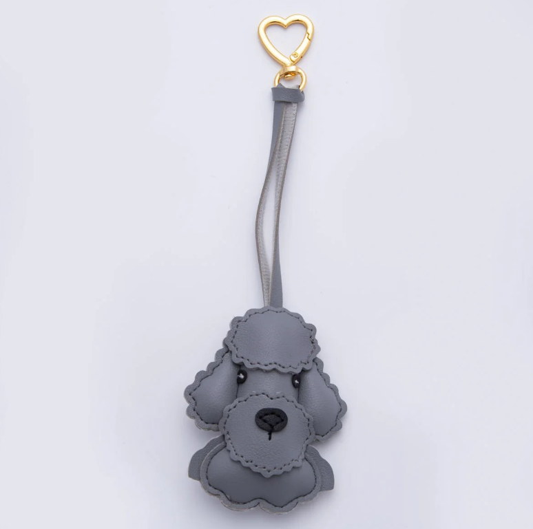 Pleather Poodle Dog Bag Charm Keyring Bag, Backpack Charm Heart Clip ✦ BC-21WB022