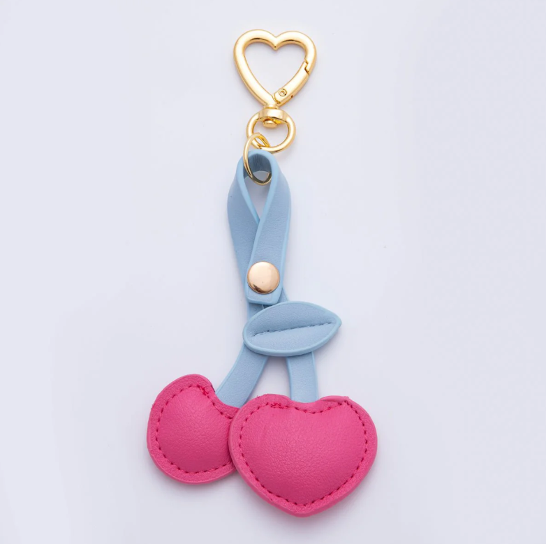 Fruit Leather Bag Charm Keychain Heart Key Ring Accessories ✦ BC-21WB001