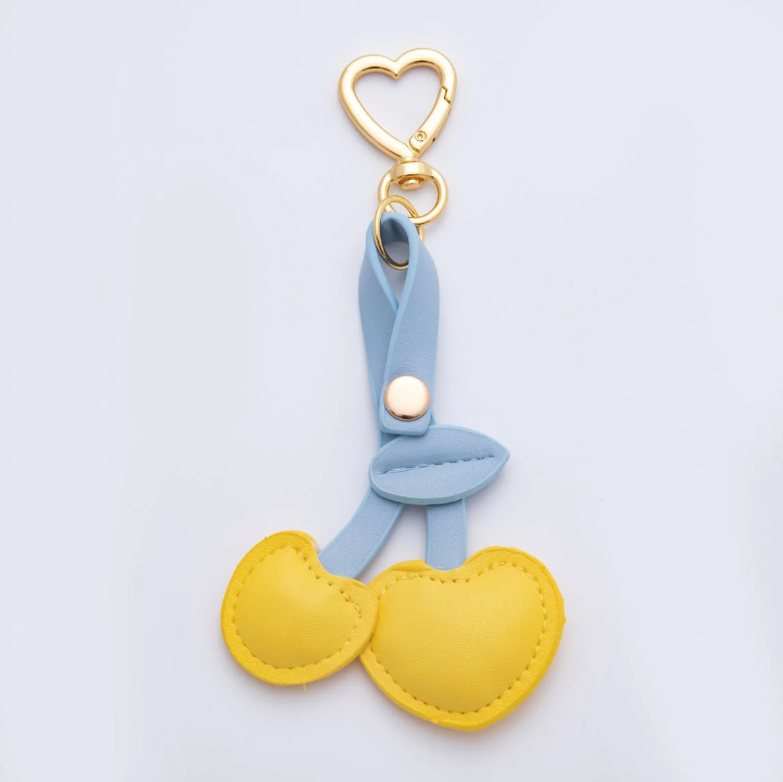 Fruit Leather Bag Charm Keychain Heart Key Ring Accessories ✦ BC-21WB001