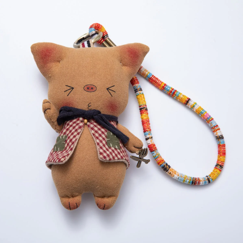 Handmade Friend Rabbit Bunny and Pig Bag Charm, Keychain ✦ BC-21WB056 BC-21WB057