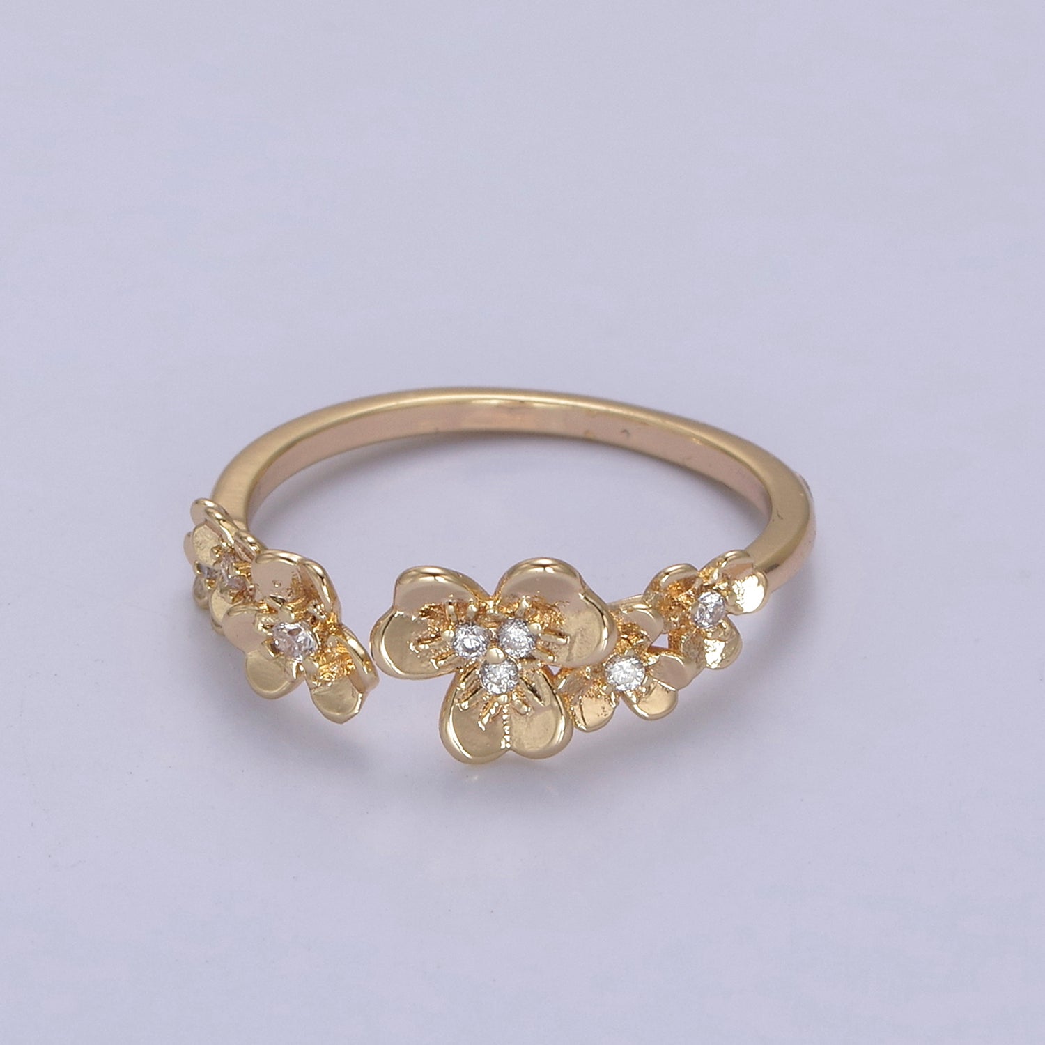 Dainty Daisy Ring in Gold Silver Open Adjustable Flower Ring