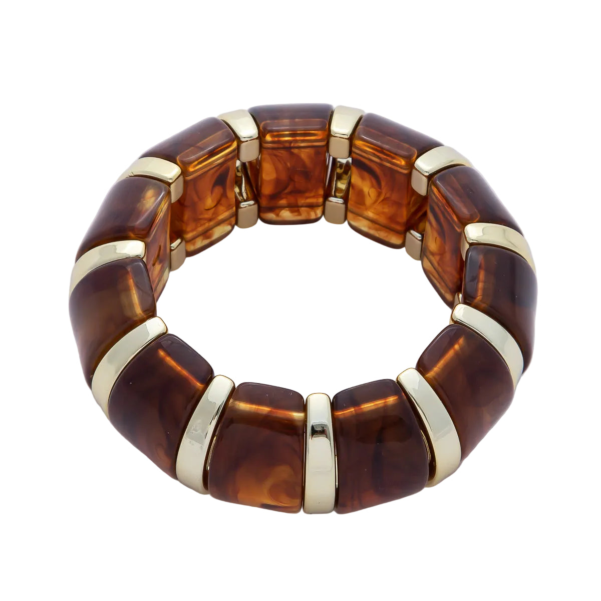 Tortoise Marble Stretch Resin Bangle Bracelet BR-21WA1497