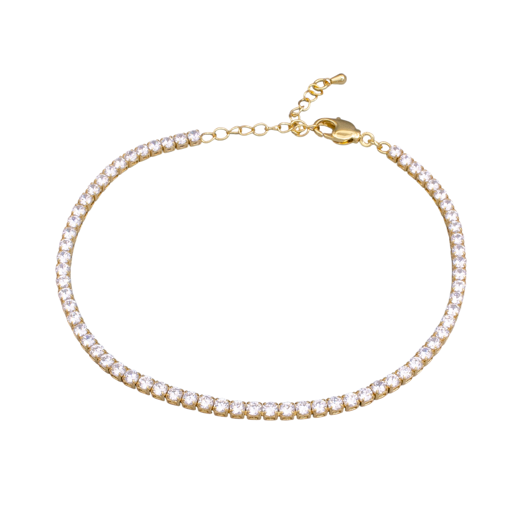 Dainty Clear CZ Tennis Chain Anklet AN-21WA1887