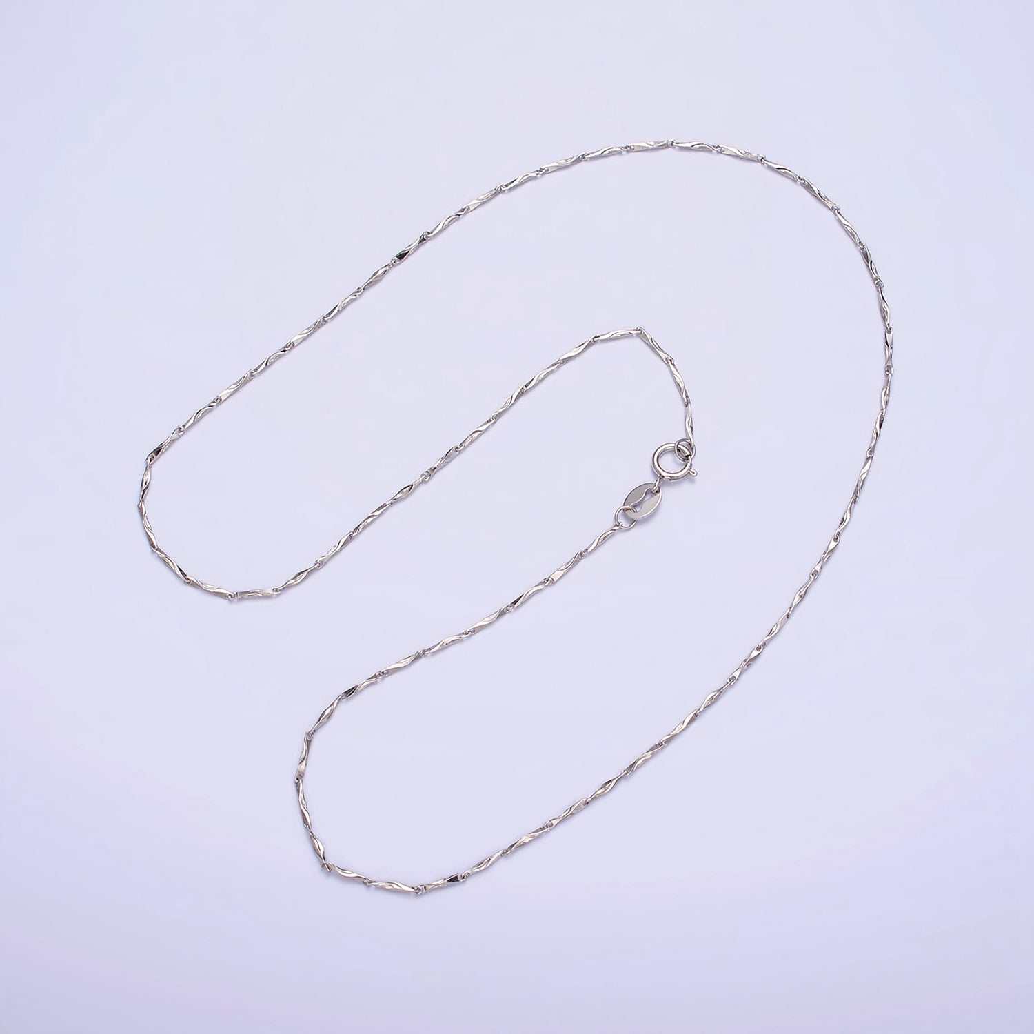 Fine s925 Sterling Silver 0.5mm Fancy Barleycorn Cable Chain Necklace 16 inch