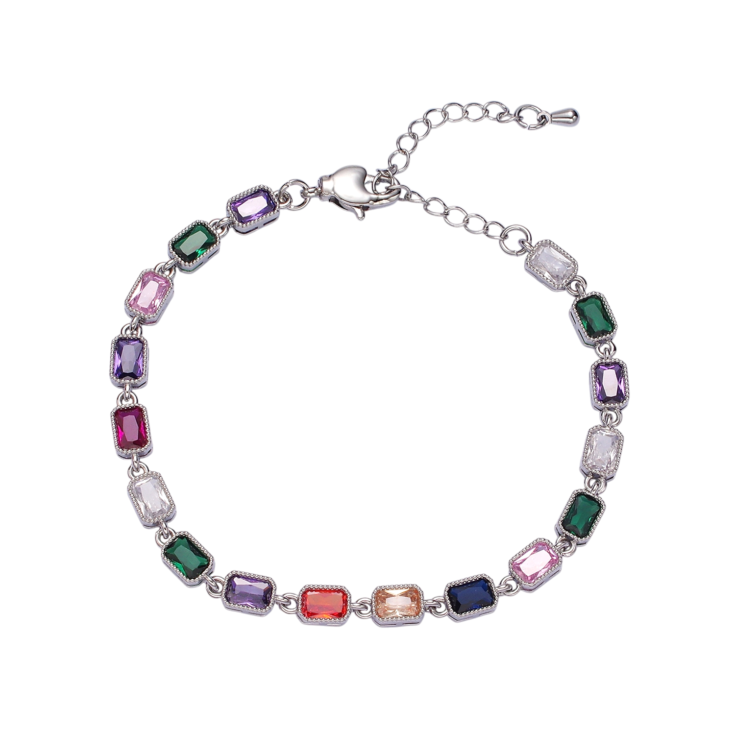 Gold Multicolor Stone Adjustable Bracelet BR-21WA2238 BR-21WA2239