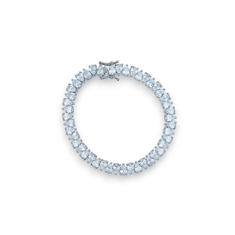 Clear teardrop CZ clip bracelet BR-21WA3140 BR-21WA3141