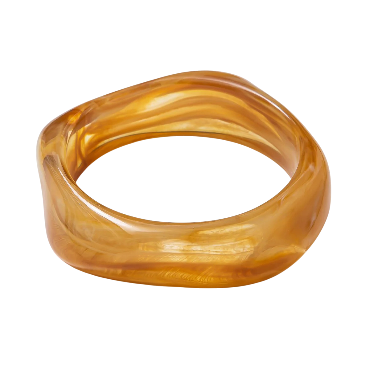 Solid Marble Resin Acrylic Sculpted Geometric Bangle  BA-21WA3425