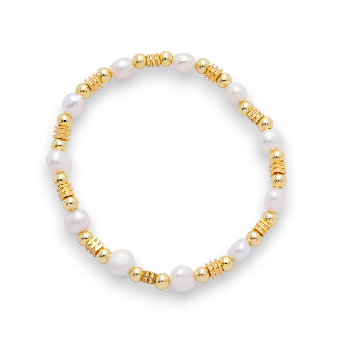 Freshwater Pearl Stretch Textured Bead Bracelet