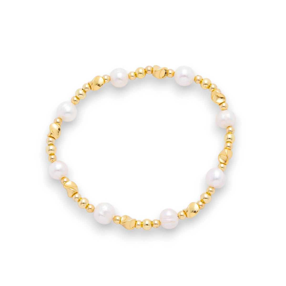 Freshwater Pearl Stretch Textured Bead Bracelet