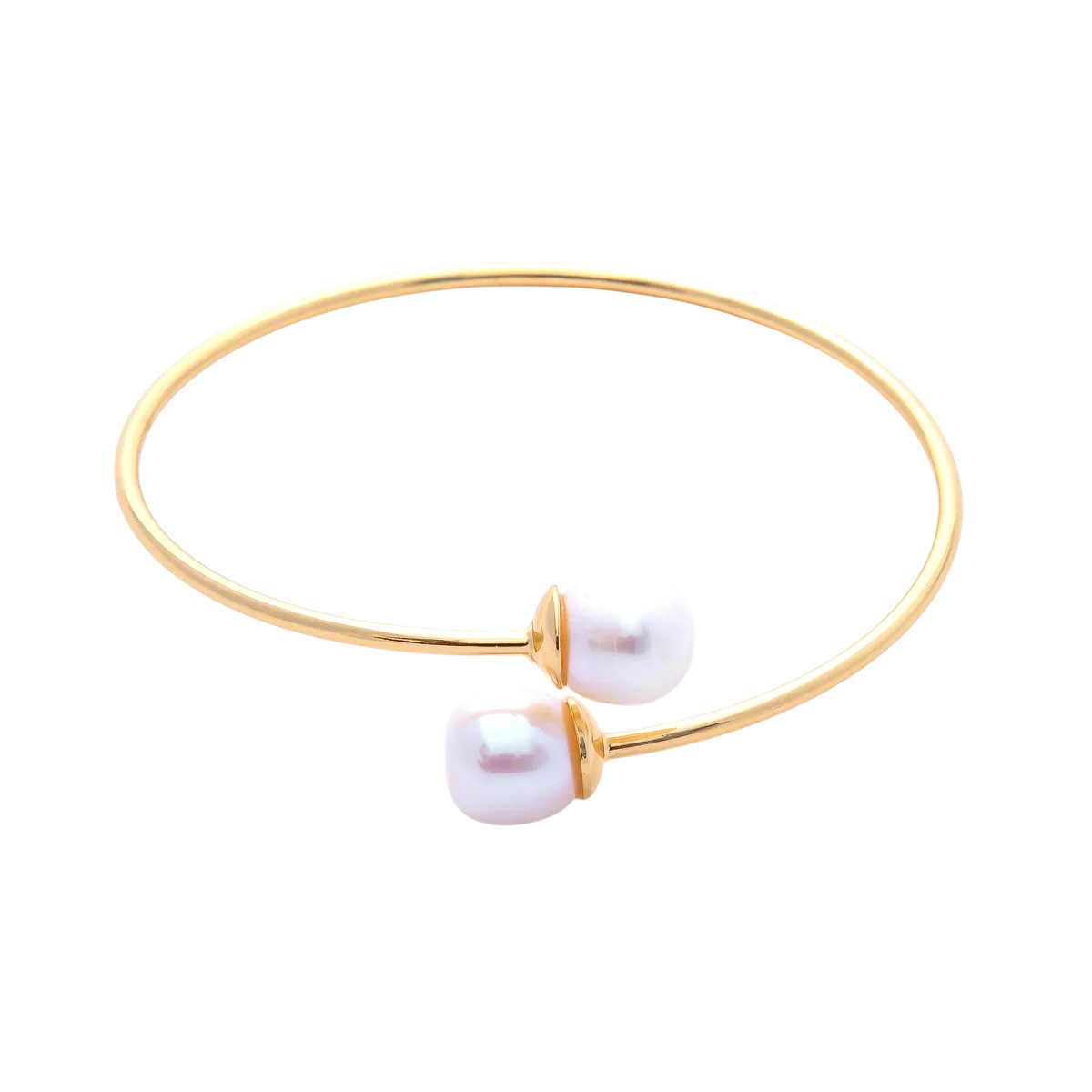 Shell Pearl Minimalist Coil Wrap Cuff BR-21WA3852