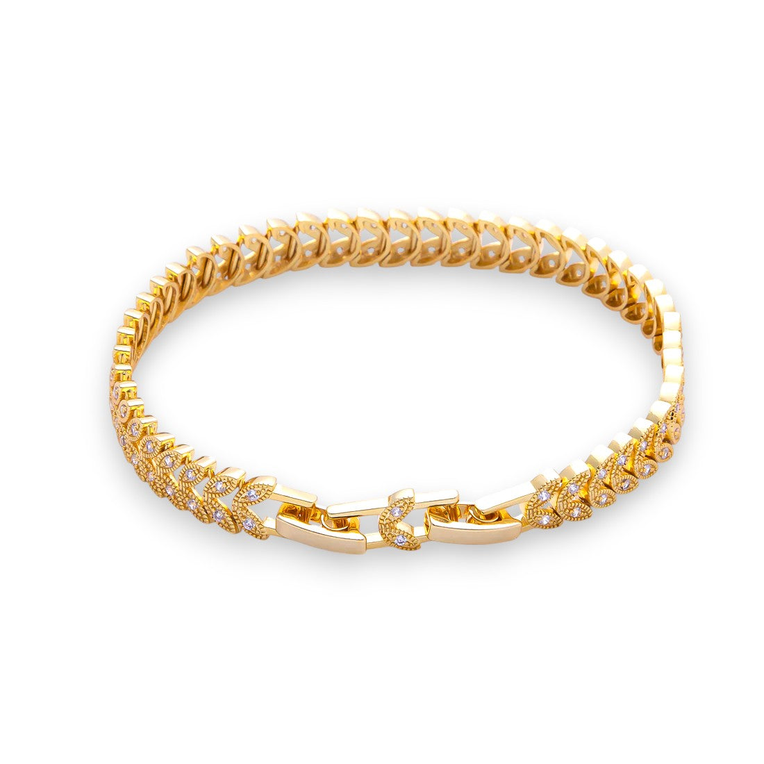 Micro Paved CZ Feather Heart Adjustable Chain Bracelet BR-21WA3888