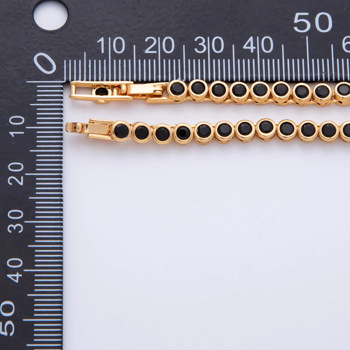 Black CZ Round Bezel Gradient Tennis Chain 16 Inch NC-21WA4058