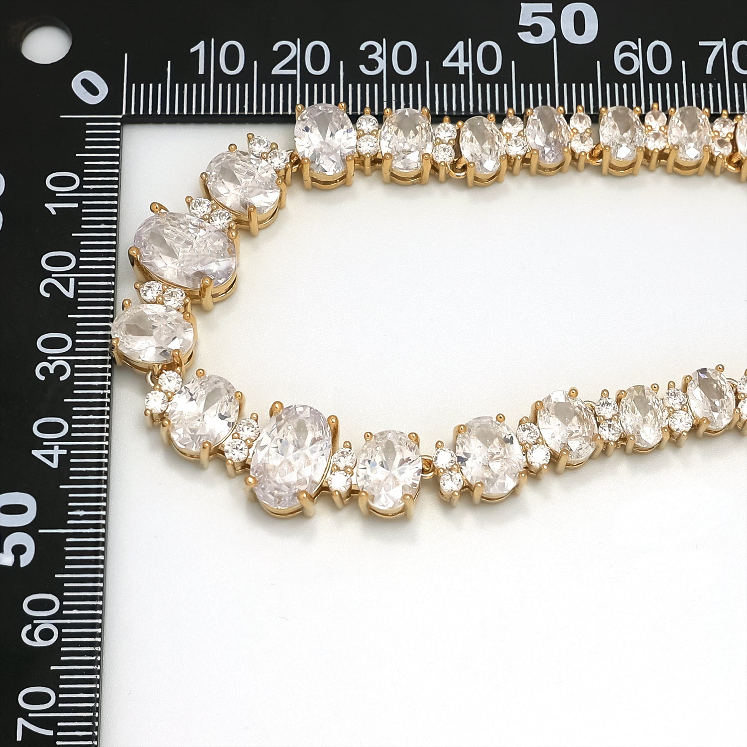 Gold Chic Gold CZ Oval Diamond Tennis Chain-00067 to Chain-00070