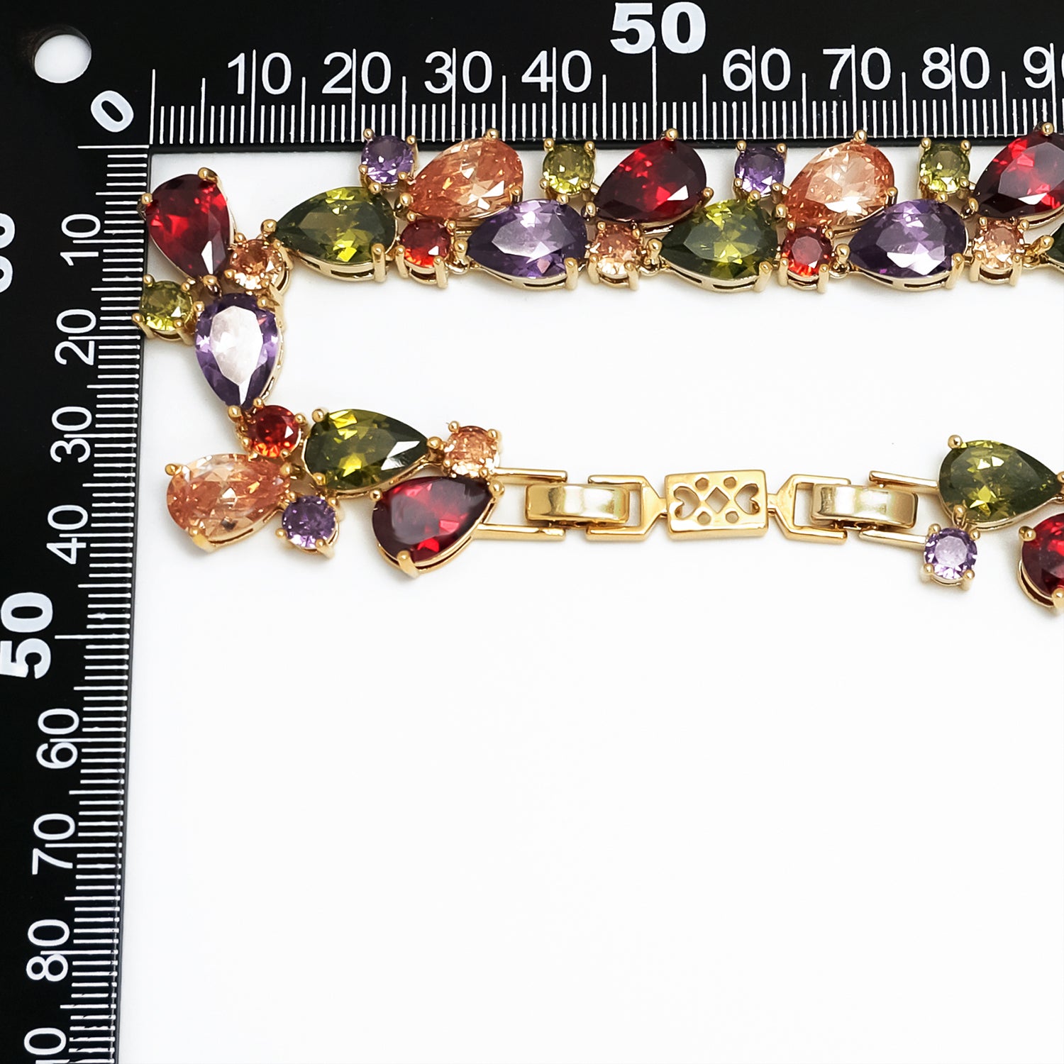 Gold Vintage Gold CZ Pear Diamond Tennis Chain-00055 to Chain-00060