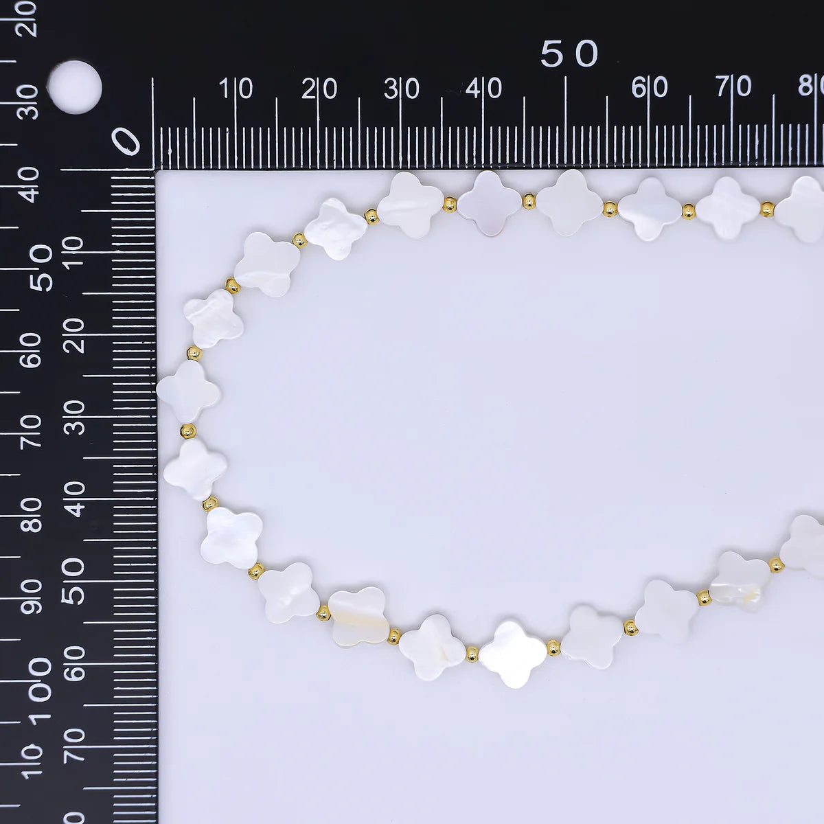 Mother of Pearl 4-Leaf Lucky Fortune Clover Necklace 17 Inch with Extender NC-21WA3344