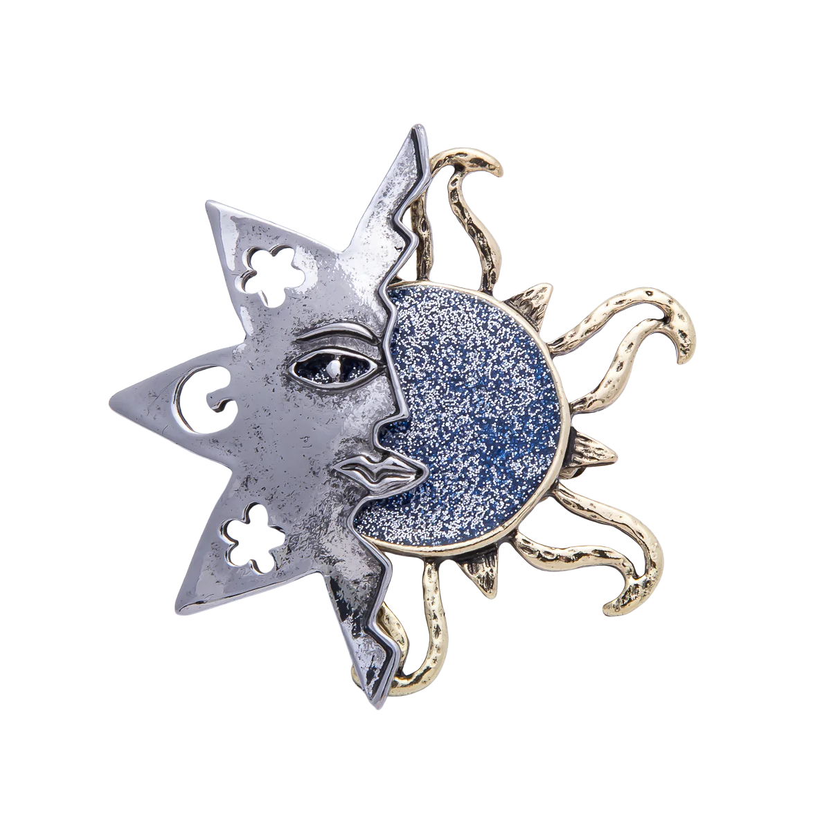 Sun And Moon Burst Brooch Pin BH-21BH087