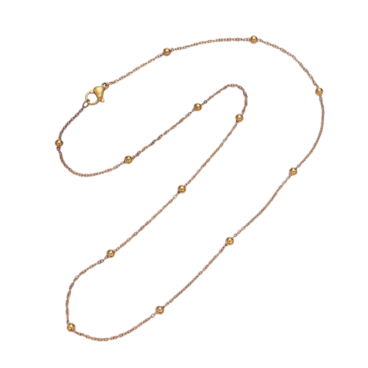 Stainless Steel 3mm Satellite Cable Chain 17.7 Inch Necklace NC-21WA2459