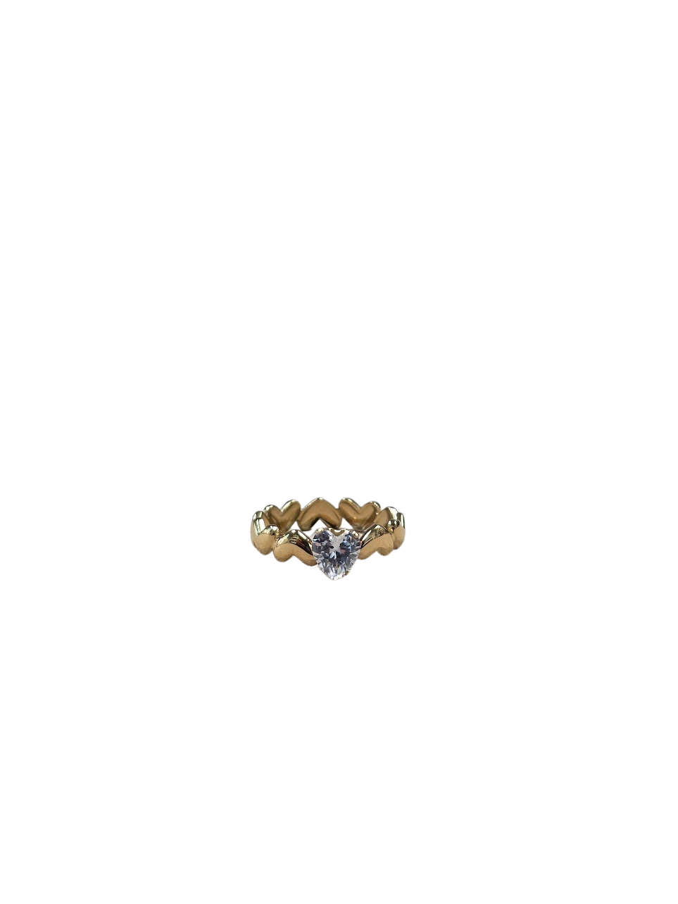 Heart Band Heart Diamond Ring RI-0346