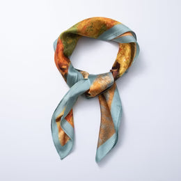 Printed Silk Bandana Scarf Print Necklace