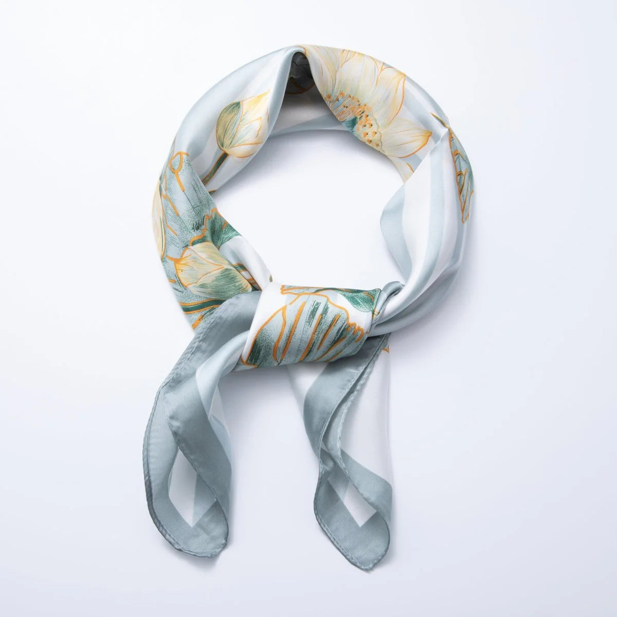 Printed Silk Bandana Scarf Print Necklace