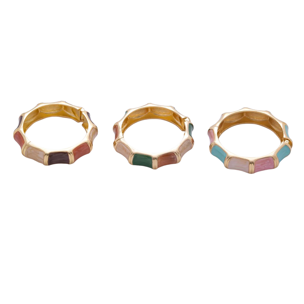 Enamel Green Beige Light Brown Bangel BA-21WA3356