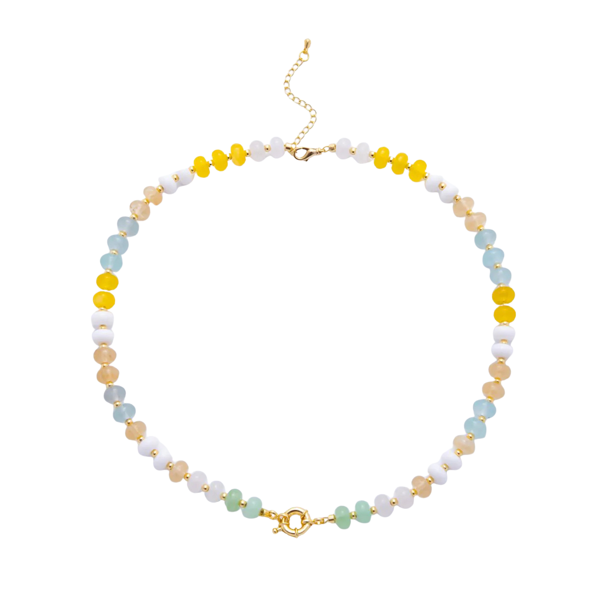 Colorful Candy Gemstone Beaded Chain Necklace NC-21WA3318 -NC-21WA3332