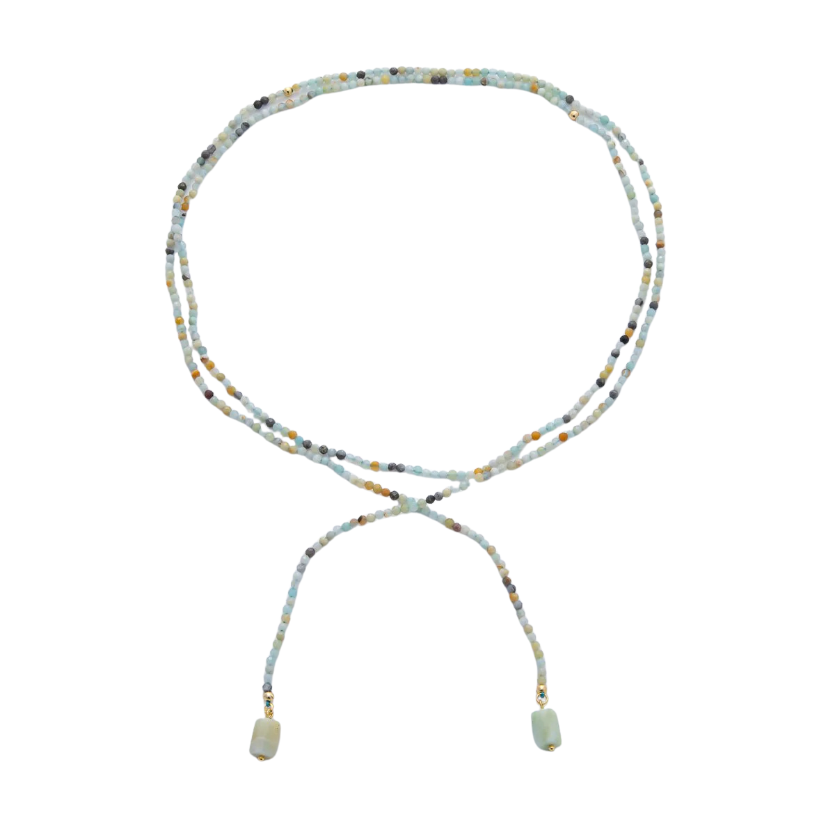 Multicolor Agate Rondelle Bead Necklace NC-21WA1235
