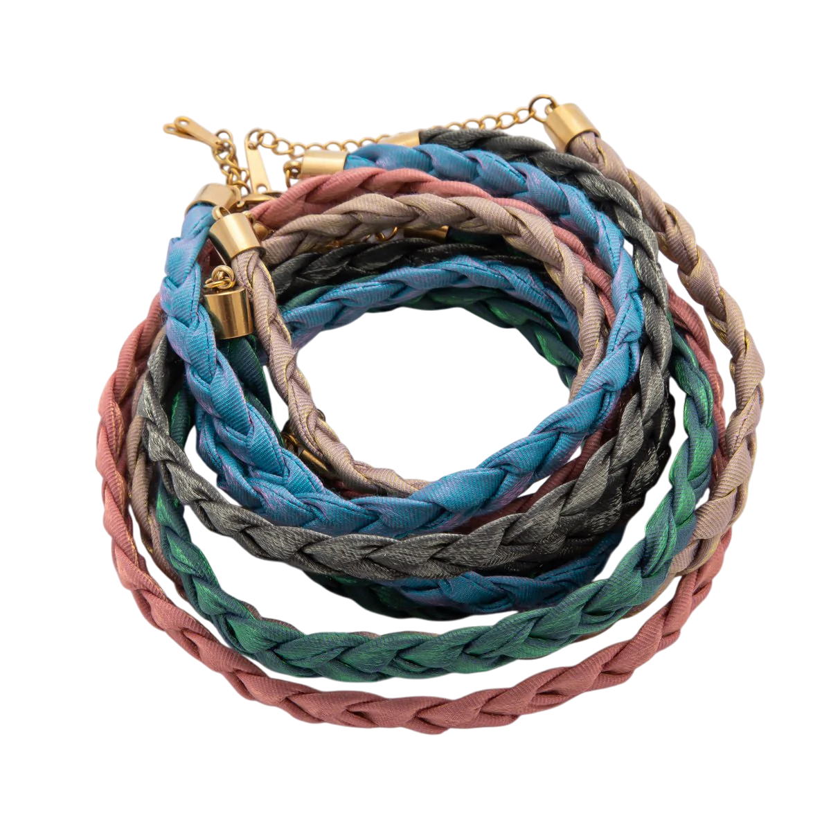 Multi-color braided necklace