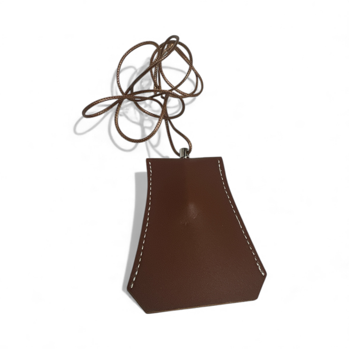 BROWN BELL KEY CHAIN LEATHER PU NECKLACE CARRIER AC-0019