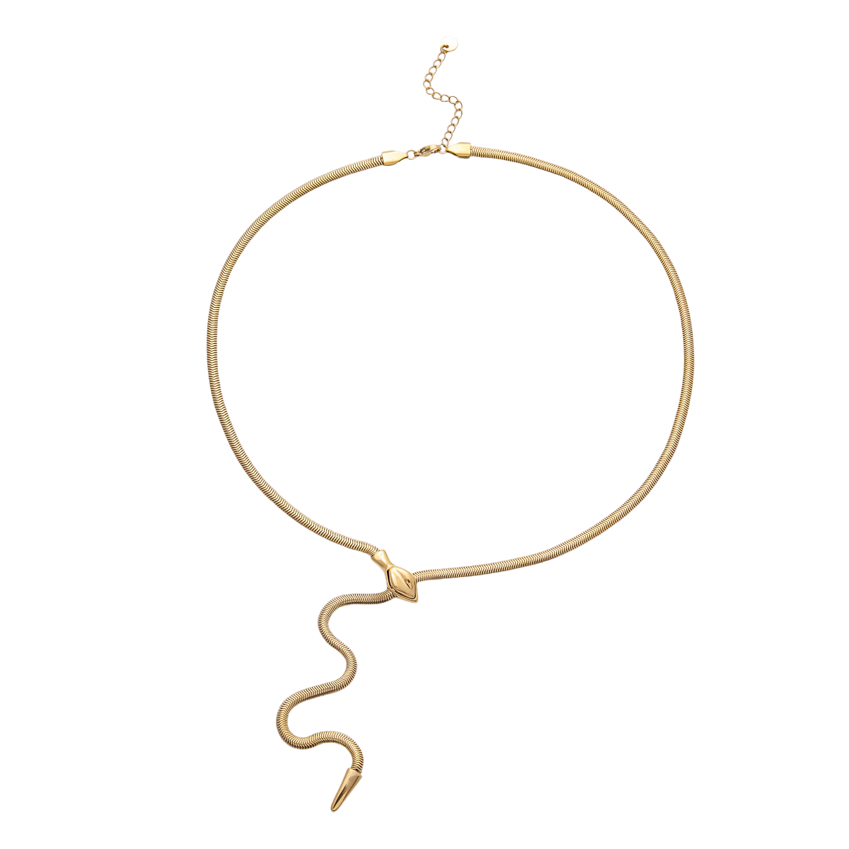 Herringbone Snake Lariat Adjustable Chain 25 Inch Necklace NC-21WA3979