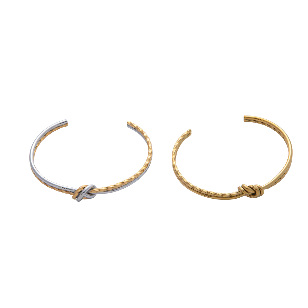 Gold / Mixed Metal Knot Cuff Bracelet